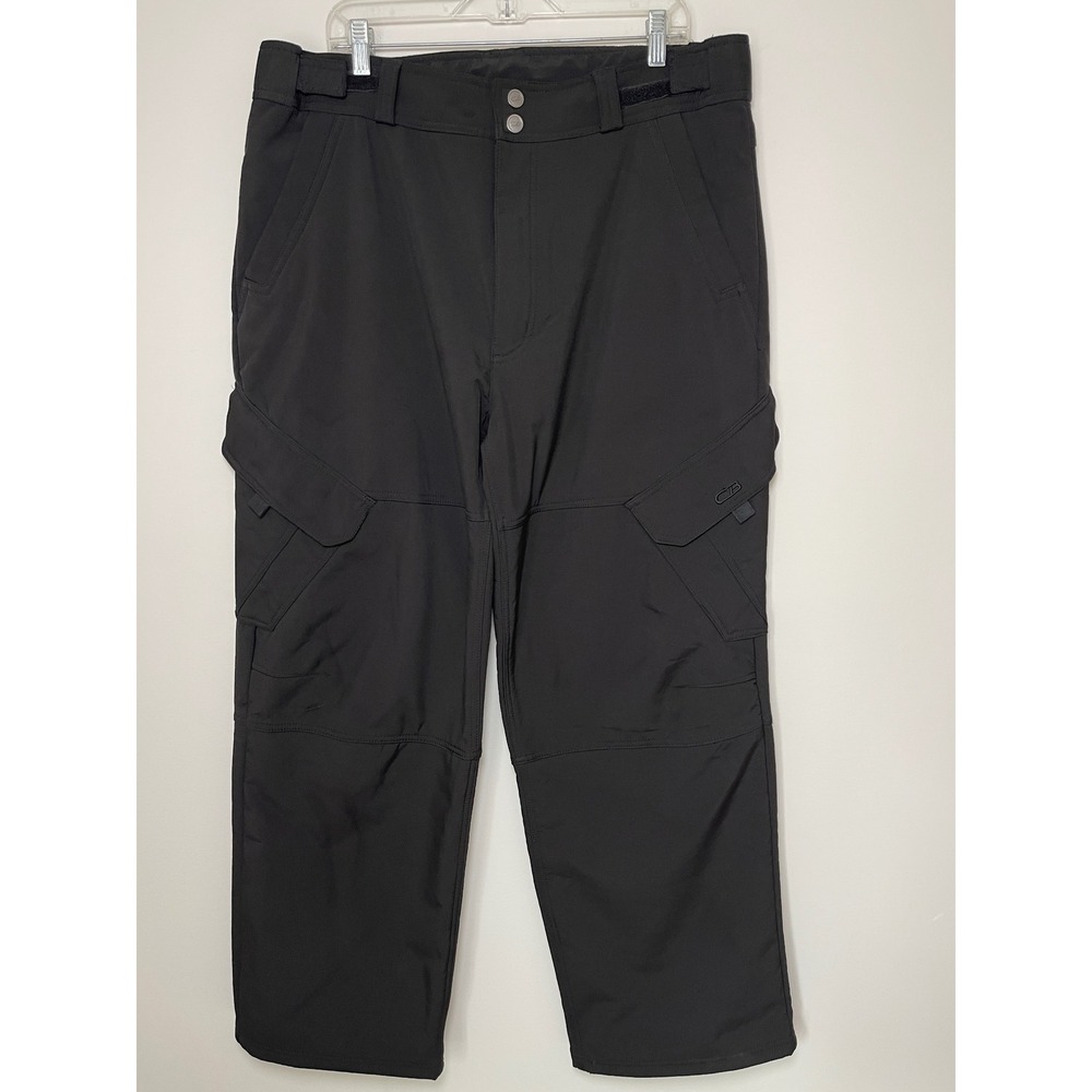 CB Sports Mens Black Snow Pants Fleece Lined Cargo Ski Snowboard Pants XL